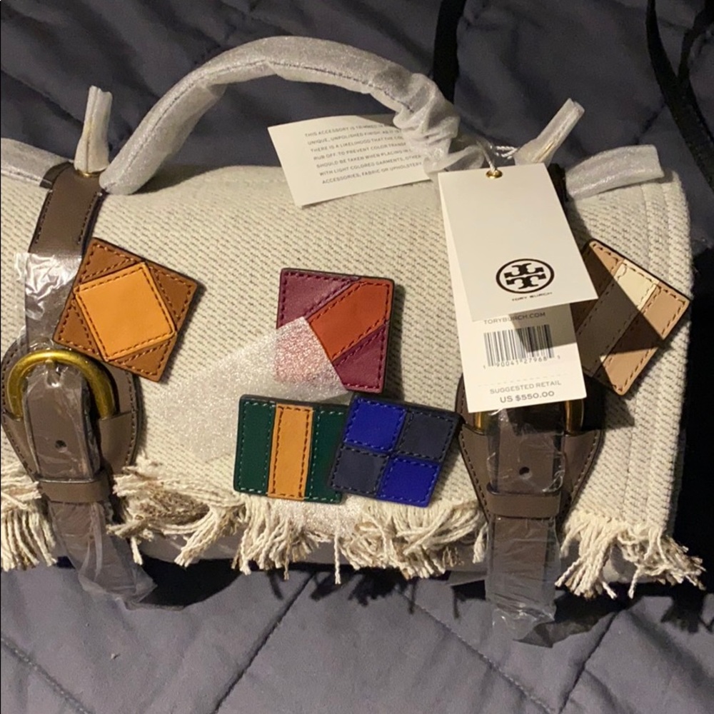 Tory Burch Wool Mini Blanket Duffel Bag